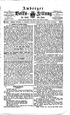 Amberger Volks-Zeitung für Stadt und Land Donnerstag 16. September 1875