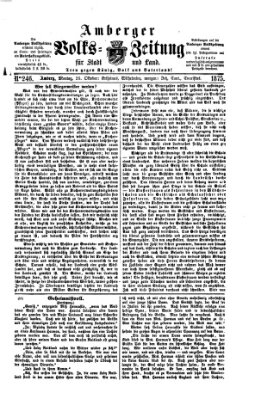 Amberger Volks-Zeitung für Stadt und Land Montag 25. Oktober 1875