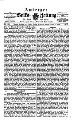 Amberger Volks-Zeitung für Stadt und Land Mittwoch 27. Oktober 1875