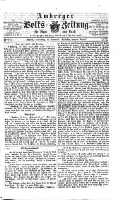 Amberger Volks-Zeitung für Stadt und Land Donnerstag 25. November 1875