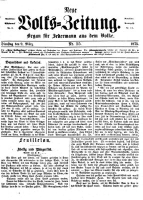 Neue freie Volks-Zeitung Dienstag 9. März 1875