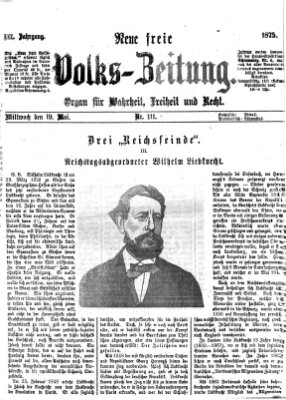 Neue freie Volks-Zeitung Mittwoch 19. Mai 1875