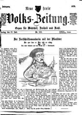 Neue freie Volks-Zeitung Samstag 17. Juli 1875