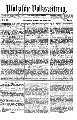 Pfälzische Volkszeitung Samstag 30. Januar 1875
