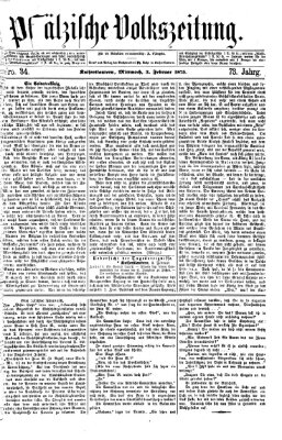 Pfälzische Volkszeitung Mittwoch 3. Februar 1875