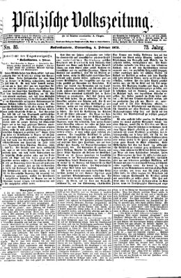 Pfälzische Volkszeitung Donnerstag 4. Februar 1875