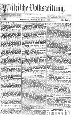 Pfälzische Volkszeitung Mittwoch 10. Februar 1875