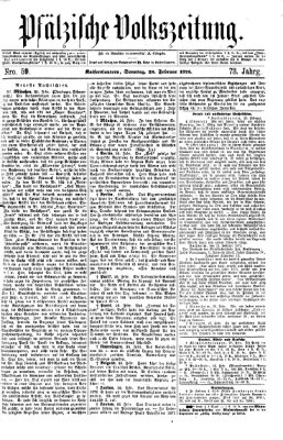 Pfälzische Volkszeitung Sonntag 28. Februar 1875