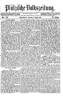 Pfälzische Volkszeitung Dienstag 3. August 1875