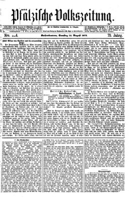 Pfälzische Volkszeitung Samstag 14. August 1875