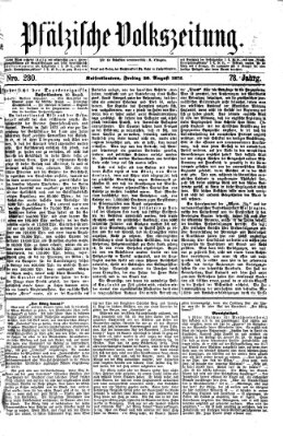 Pfälzische Volkszeitung Freitag 20. August 1875