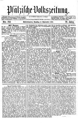 Pfälzische Volkszeitung Samstag 11. September 1875