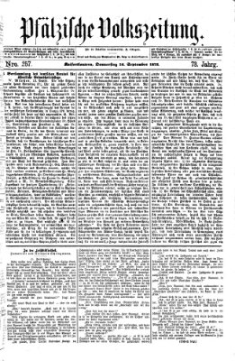Pfälzische Volkszeitung Donnerstag 16. September 1875