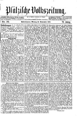 Pfälzische Volkszeitung Montag 20. September 1875