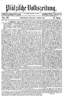 Pfälzische Volkszeitung Donnerstag 7. Oktober 1875