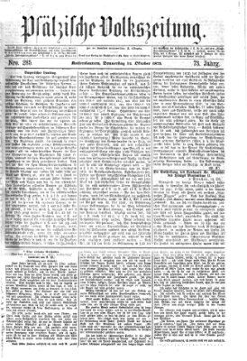 Pfälzische Volkszeitung Donnerstag 14. Oktober 1875