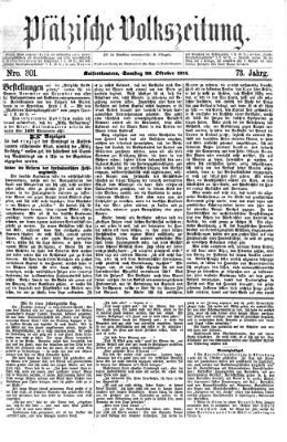 Pfälzische Volkszeitung Samstag 30. Oktober 1875