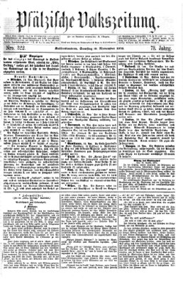 Pfälzische Volkszeitung Samstag 20. November 1875