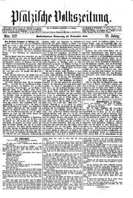 Pfälzische Volkszeitung Donnerstag 25. November 1875