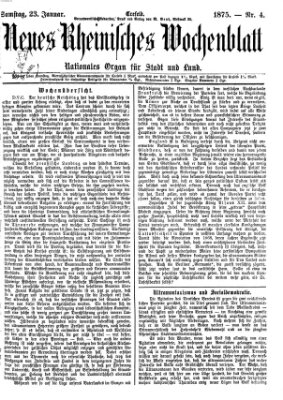 Neues rheinisches Wochenblatt Samstag 23. Januar 1875