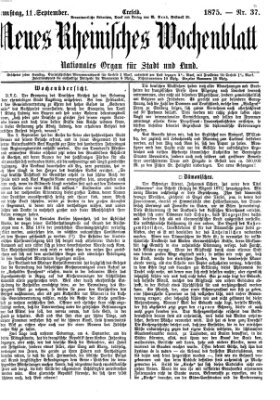 Neues rheinisches Wochenblatt Samstag 11. September 1875