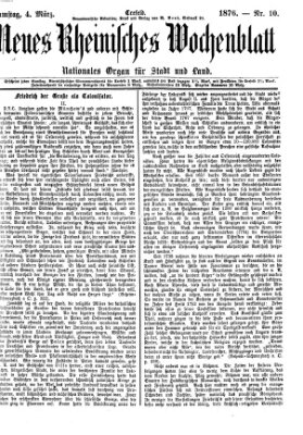 Neues rheinisches Wochenblatt Samstag 4. März 1876