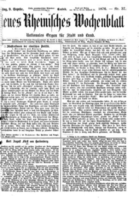 Neues rheinisches Wochenblatt Samstag 9. September 1876