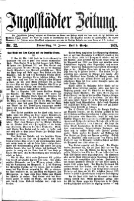 Ingolstädter Zeitung (Neue Ingolstädter Zeitung) Donnerstag 28. Januar 1875