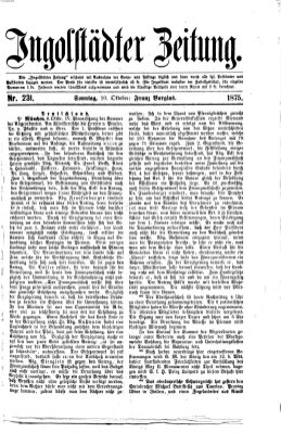 Ingolstädter Zeitung (Neue Ingolstädter Zeitung) Sonntag 10. Oktober 1875
