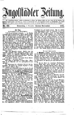 Ingolstädter Zeitung (Neue Ingolstädter Zeitung) Donnerstag 4. November 1875