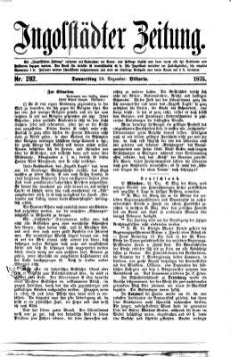 Ingolstädter Zeitung (Neue Ingolstädter Zeitung) Donnerstag 23. Dezember 1875