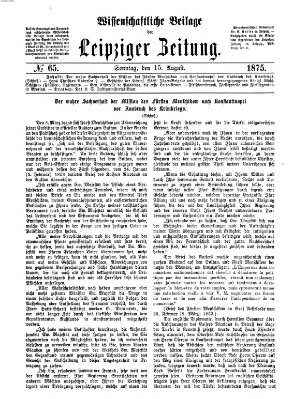 Leipziger Zeitung Sonntag 15. August 1875
