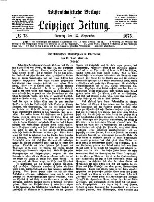 Leipziger Zeitung Sonntag 12. September 1875