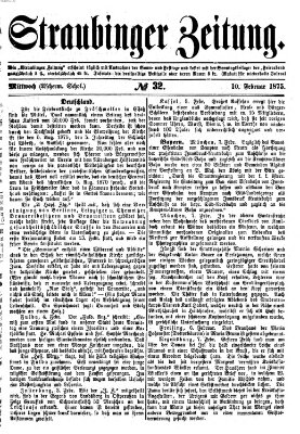 Straubinger Zeitung Mittwoch 10. Februar 1875