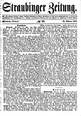 Straubinger Zeitung Mittwoch 24. Februar 1875