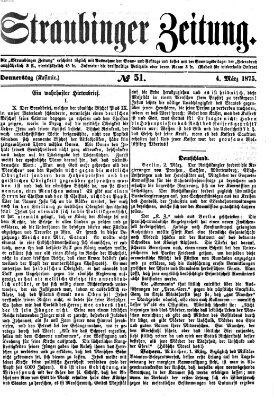 Straubinger Zeitung Donnerstag 4. März 1875