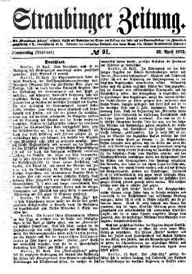 Straubinger Zeitung Donnerstag 22. April 1875