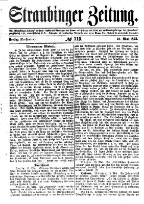Straubinger Zeitung Freitag 21. Mai 1875