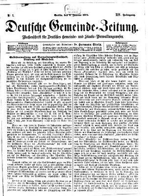Deutsche Gemeinde-Zeitung Samstag 2. Januar 1875