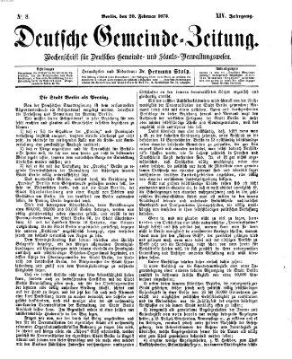 Deutsche Gemeinde-Zeitung Samstag 20. Februar 1875
