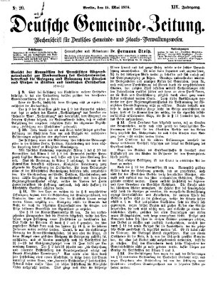 Deutsche Gemeinde-Zeitung Samstag 15. Mai 1875
