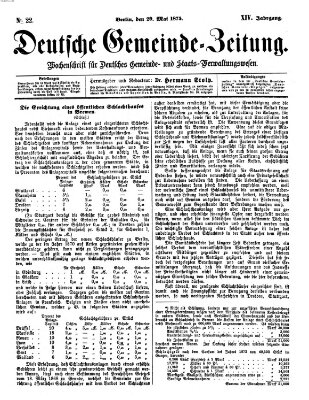Deutsche Gemeinde-Zeitung Samstag 29. Mai 1875