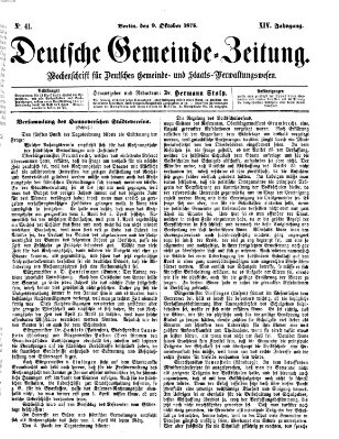 Deutsche Gemeinde-Zeitung Samstag 9. Oktober 1875