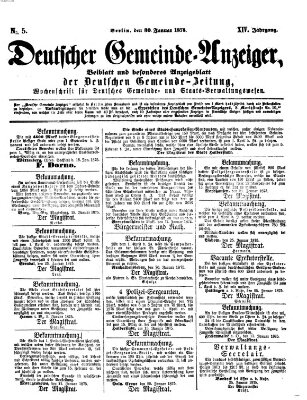 Deutsche Gemeinde-Zeitung Samstag 30. Januar 1875