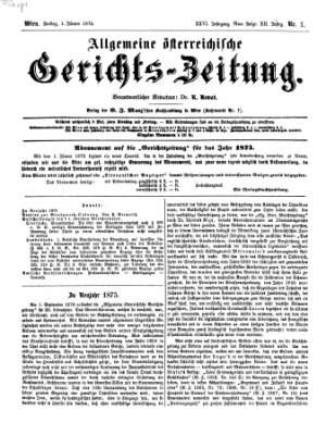 Allgemeine österreichische Gerichts-Zeitung Freitag 1. Januar 1875