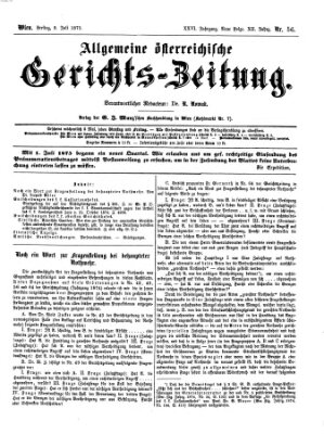 Allgemeine österreichische Gerichts-Zeitung Freitag 9. Juli 1875