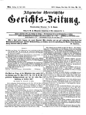 Allgemeine österreichische Gerichts-Zeitung Freitag 16. Juli 1875