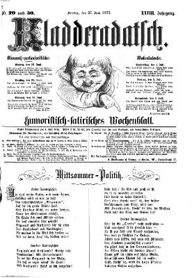 Kladderadatsch Sonntag 27. Juni 1875