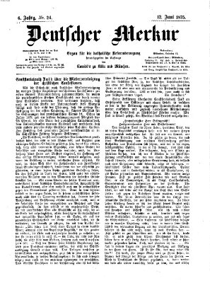Deutscher Merkur Samstag 12. Juni 1875