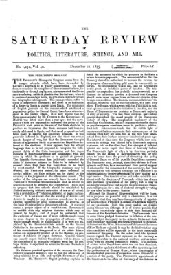 Saturday review Samstag 11. Dezember 1875